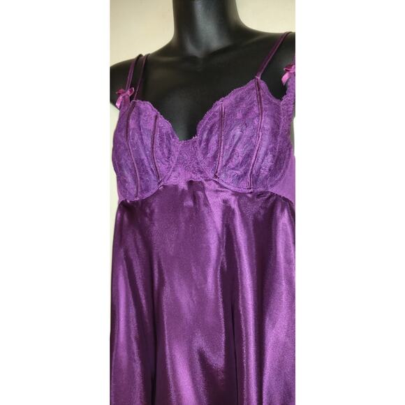 Vintage Y2K Babydoll Slip Dress M Morgan Taylor Purple Nightie Boysenberry NWT - Picture 4 of 15